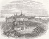 SWITZERLAND. The Castle of Neuchâtel 1857 old antique vintage print picture