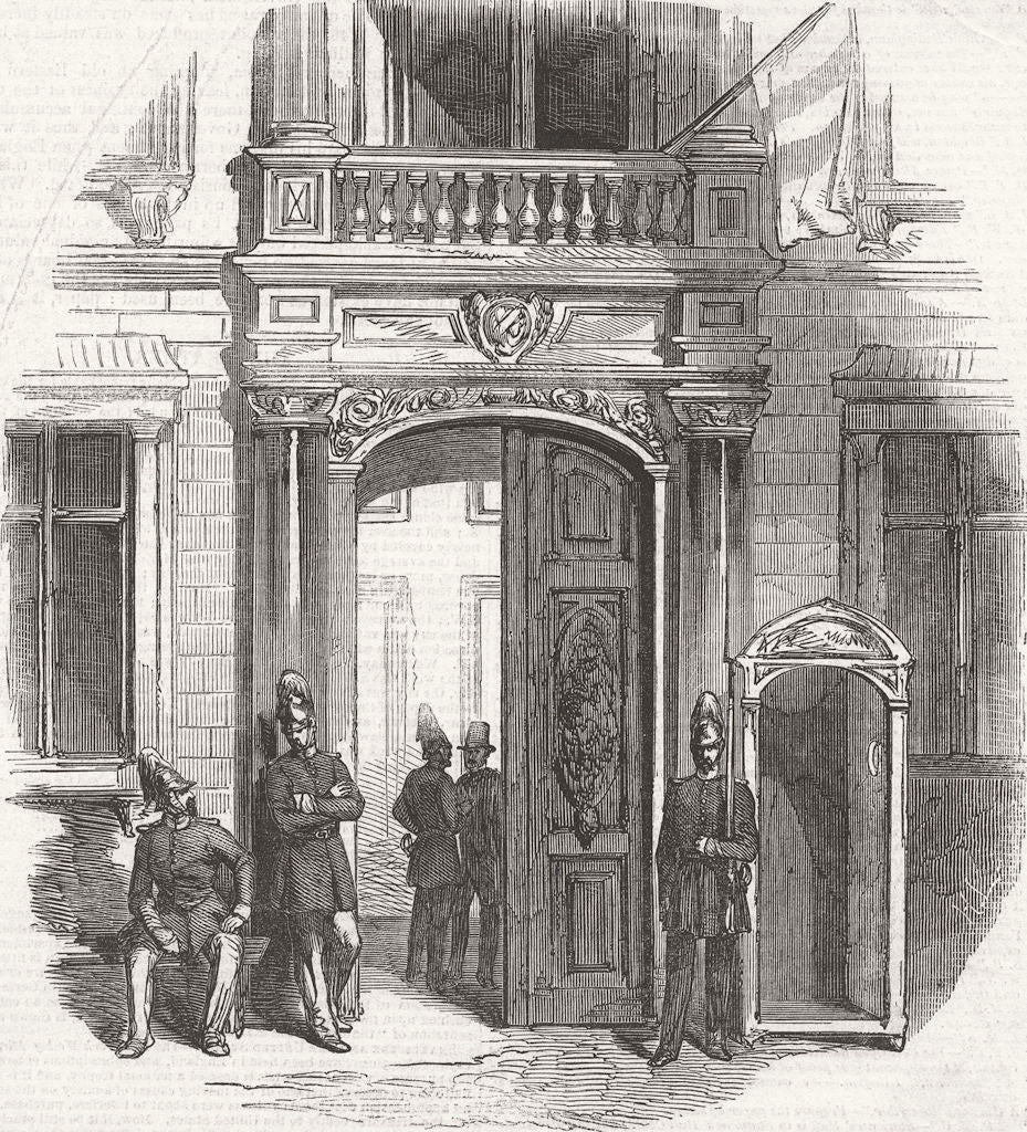ITALY. Palace of Prince of Canino, Rome(Roma) 1847 old antique print ...