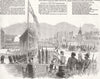 SWEDEN. Charles XIV(Bernadotte) statue, Stockholm 1854 old antique print