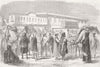 EGYPT. Unloading goods, at the Wharf, Suez 1857 old antique print picture