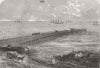 INDIA. Chennai Pier, on Screw Piles 1863 old antique vintage print picture