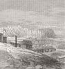 PERU. Chincha Islands. Hotel nr Principal Mole 1863 old antique print picture