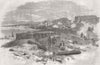 RUSSIA. Crimean War. Anapa, from Russian guns 1855 old antique print picture