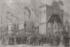 NETHERLANDS. Amsterdam Fete, King, Place Rembrandt 1879 old antique print