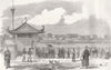CHINA. Coolies mustering, South Wall, Canton 1858 old antique print picture