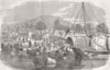 CHINA. Opium Wars. The Old Landing-Place, Canton 1858 antique print