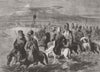 ARMENIA. A Tribe of Kurds fording a River 1855 old antique print picture