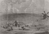 UKRAINE. The Tongue of Arabat, Putrid Sea, Azof Sea 1855 old antique print