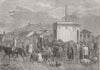 UKRAINE. Crimean War. The Old Market-Place at Kerch 1855 antique print