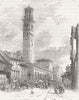 ITALY. The Market Place, Verona 1872 old antique vintage print picture