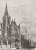 FRANCE. Cathedral of Evreux c1880 old antique vintage print picture