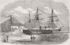 CHINA. H M S Leopard in Dock at Shanghai 1865 old antique print picture