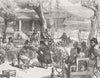 TURKEY. Cafe at Therapia, Istanbul. Discussing War 1876 old antique print
