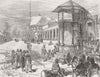 TURKEY. Fountain and Mosque of Eyoub, Istanbul 1876 old antique print picture