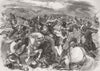 UKRAINE. Crimean War. Kerch. 10th Hussars & Cossacks 1855 old antique print