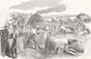 HOSPITALITY. Camp Kitchens 1853 old antique vintage print picture