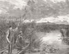 SWEDEN. Prince of Wales shooting swans, Ekolsund  1858 old antique print