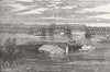 TENNESSEE. Floods. Railway Bridge, Clarksville  1874 old antique print picture