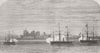 OMAN. Shelling of Ft Masnaah, Gulf of Oman 1874 old antique print picture