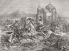 IRAN. Skirmish between Kurds & Persians 1856 old antique vintage print picture