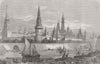 RUSSIA. Alexander II. Kremlin, Moscow 1856 old antique vintage print picture
