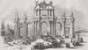 SPAIN. The Alcala Gateway, Madrid 1856 old antique vintage print picture