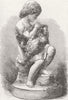 CHILDREN. Go to sleep! marble statue Dog 1862 old antique print picture
