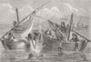 SYRIA. Diving for sponges, coast of Syria 1862 old antique print picture