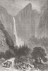 LANDSCAPES. The Bridal Veil Fall 1876 old antique vintage print picture