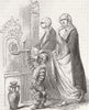 TURKEY. Group at a Fountain, Istanbul 1853 old antique vintage print picture