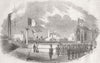 BELGIUM. Queen landing, Ostend 1843 old antique vintage print picture