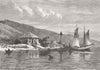 LANDSCAPES. War. Turkish Post House, Danube 1877 old antique print picture