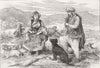 CROATIA. A Dalmatian Shepherdess 1875 old antique vintage print picture