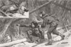 CANADA. Moose-creeping, Nova Scotia. Down!; There 1883 old antique print