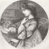 PORTRAITS. The Note and the Nosegay 1854 old antique vintage print picture