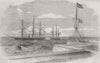 INDIA. British Ship with Russian Prize, Chennai 1854 old antique print picture