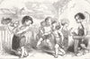 CHILDREN. 1st of-All Fools Day 1854 old antique vintage print picture