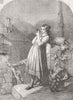PRETTY LADIES. Mein Voglein(My little bird) 1854 old antique print picture