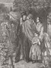 FAMILIES. Soldier coming home from war 1854 antique vintage print picture