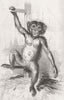 CHIMPS. West African female(Pithecus Troglodytes) 1846 old antique print