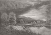 WALES. Fine Arts. Lowering weather-Cader Idris, North 1849 old antique print