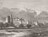 GEORGIA. Mestia, independent Svaneti 1877 old antique vintage print picture