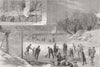 TWICKENHAM. Skating, Frozen Thames & roasting sheep 1881 old antique print