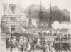 FRANCE. Boarding of French President, Marseilles 1852 old antique print