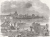 FRANCE. Village of Boucharge inundated by Rhone 1852 old antique print picture