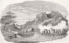 SOUTH AFRICA. Xhosa War. Attack on wagons, Fish River 1852 old antique print