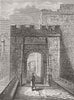 CROATIA. Ploče gate, Dubrovnik 1876 old antique vintage print picture