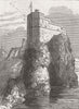 CROATIA. San Lorenzo Fort, Dubrovnik 1876 old antique vintage print picture