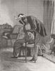 ROMANCE. Man taking lady in his arms 1882 old antique vintage print picture