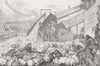 OHIO. Pig driving in Cincinnati 1870 old antique vintage print picture